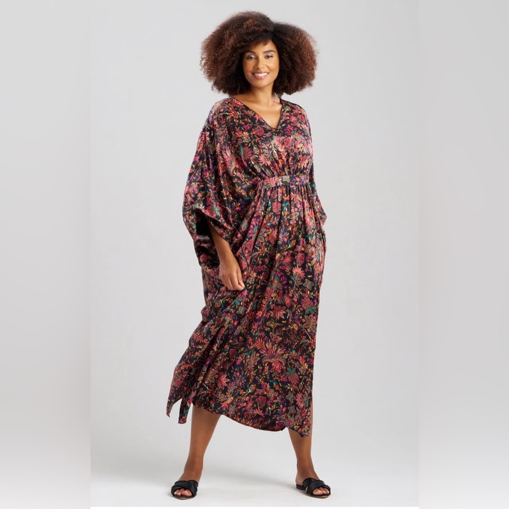 Natori Granada Floral Print Maxi Caftan